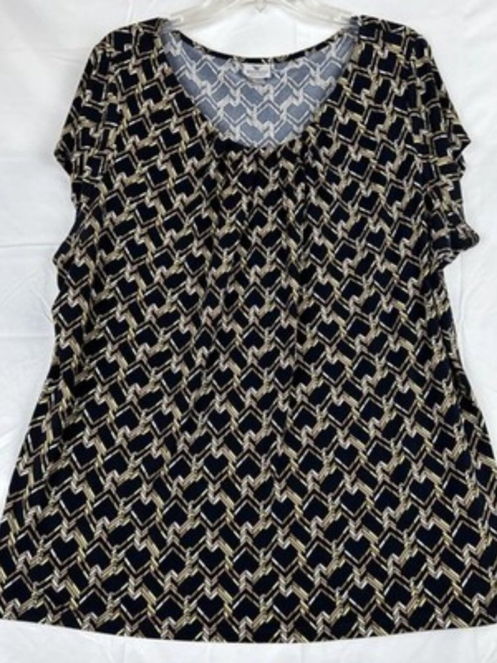 Women's Stretch Black/Brown Cap Sleeve Plus Size 2XL Top Spring Summer